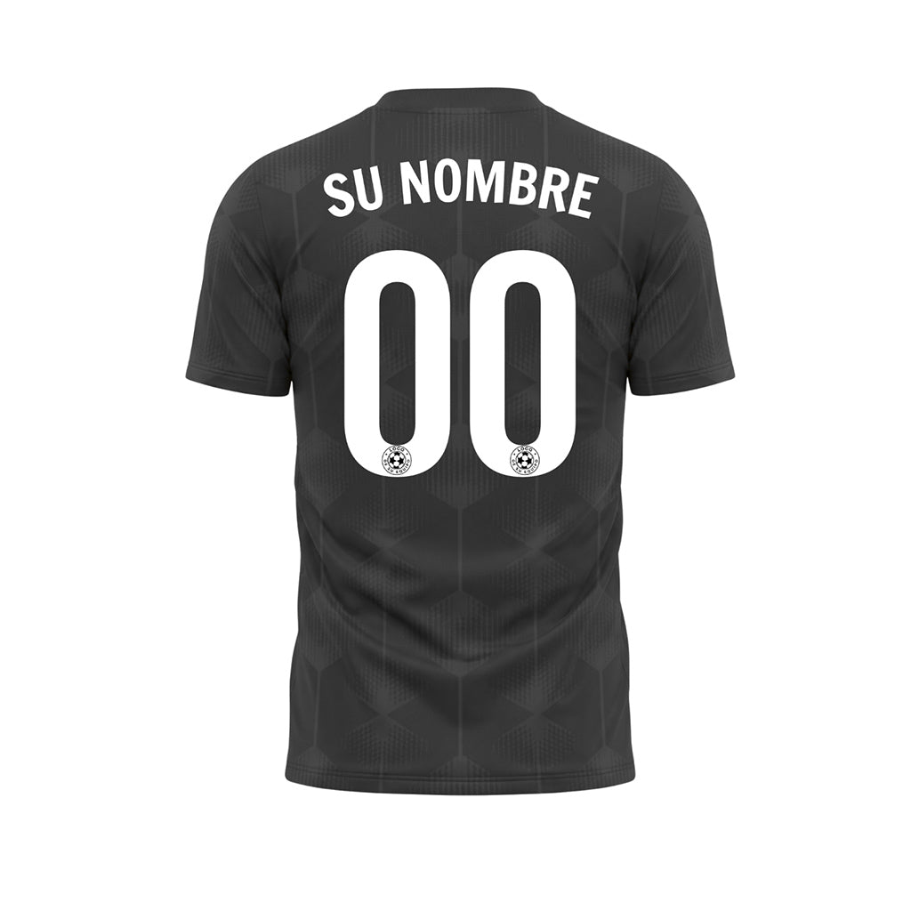 Negro Gris Hexágono Motivo Camiseta de Fútbol Personalizada