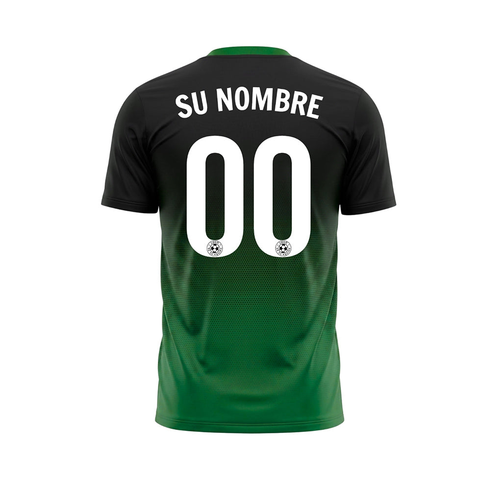Negro Verde Semitono Degradado Camiseta de Fútbol Personalizada