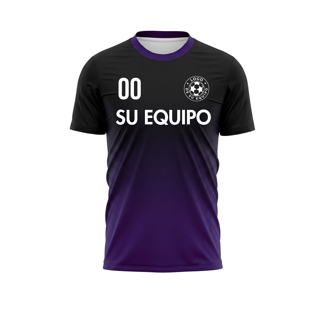 Negro Violeta Semitono Degradado Camiseta de Fútbol Personalizada