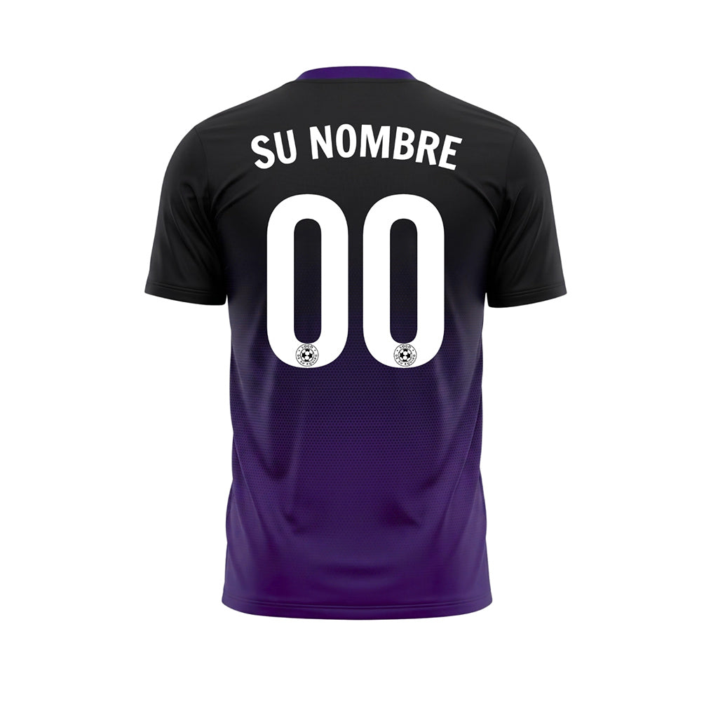 Negro Violeta Semitono Degradado Camiseta de Fútbol Personalizada