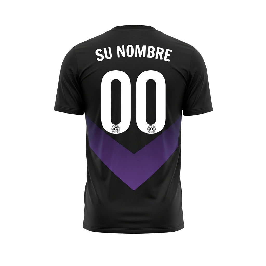 Negro Violeta V Motivo Camiseta de Fútbol Personalizada