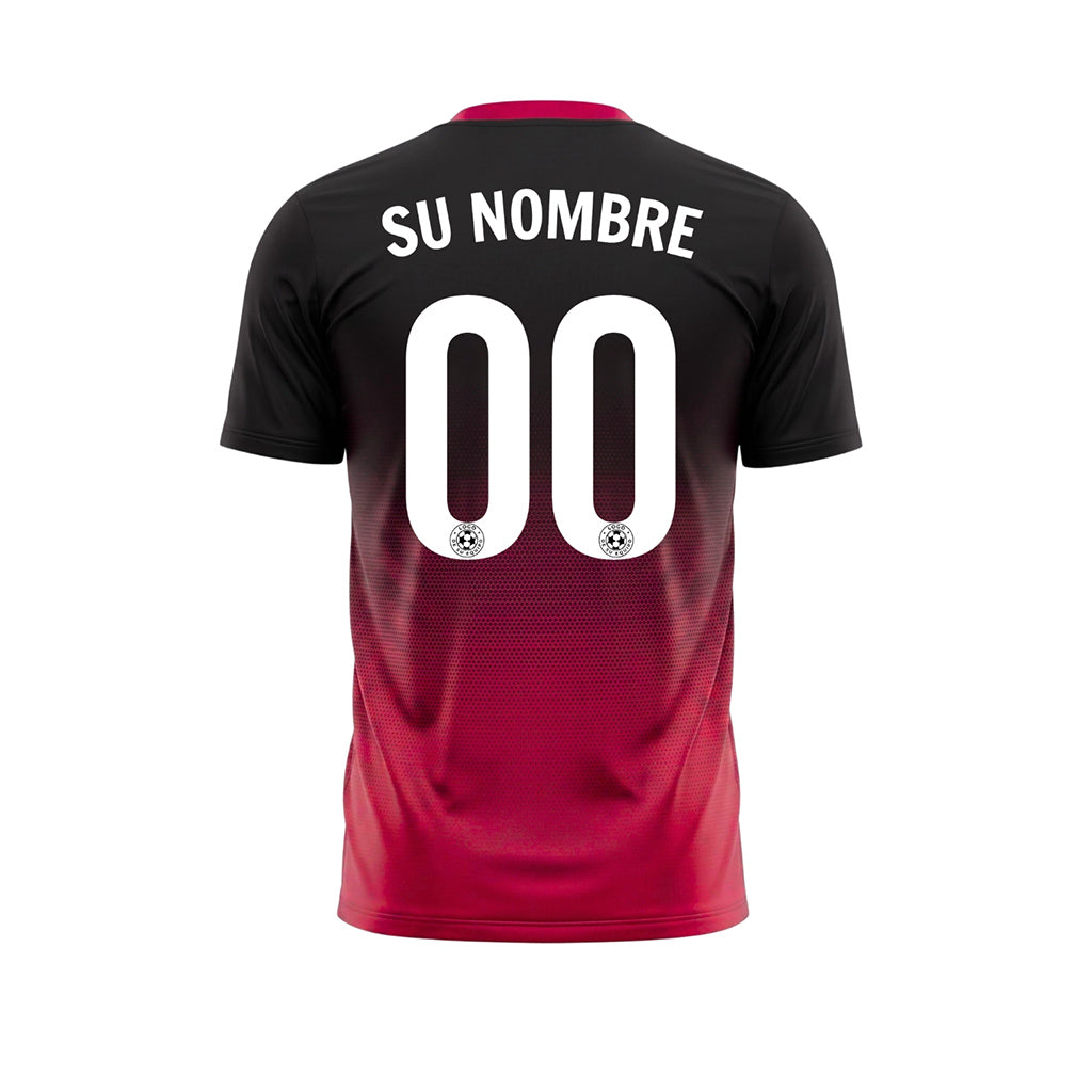 Negro Magenta Semitono Degradado Camiseta de Fútbol Personalizada