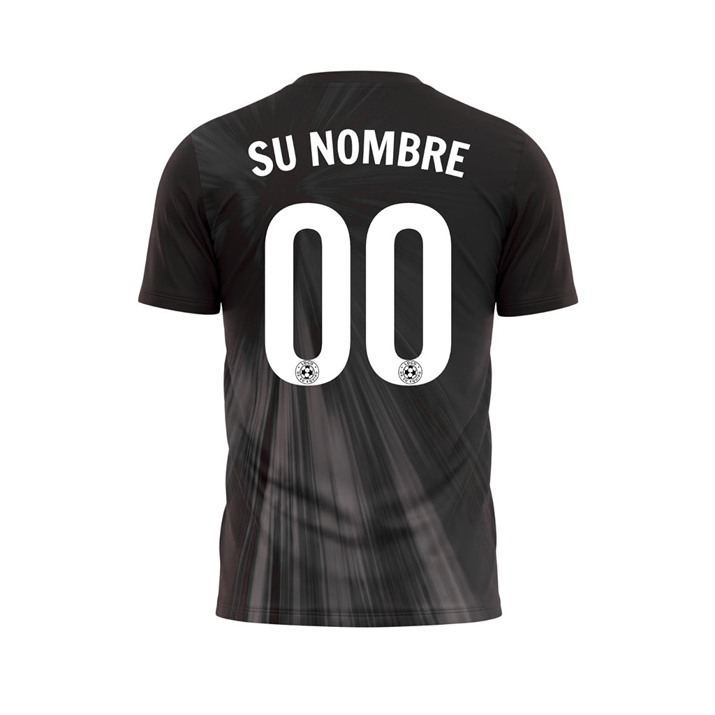 Negro Rayos Efecto Camiseta de Fútbol Personalizada