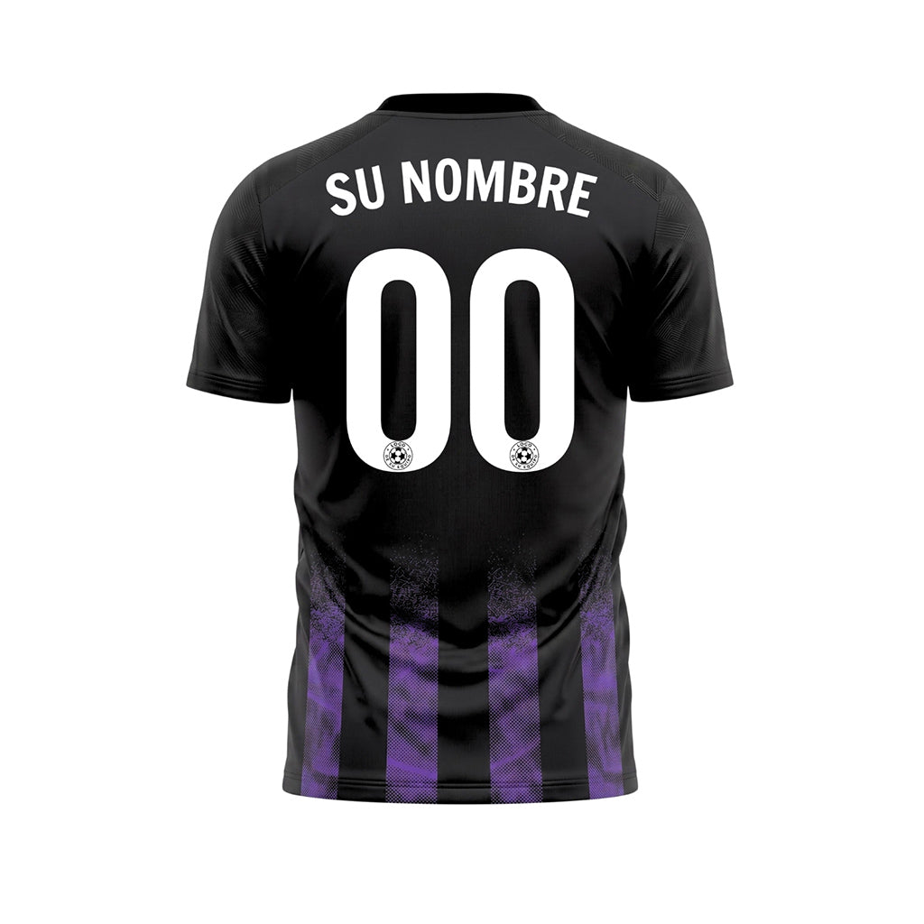 Negro Violeta Semitono Rayas Camiseta de Fútbol Personalizada
