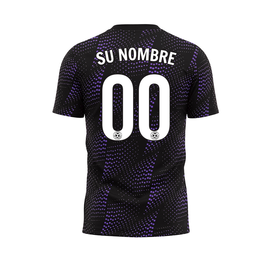 Negro Violeta Puntos Motivo Camiseta de Fútbol Personalizada