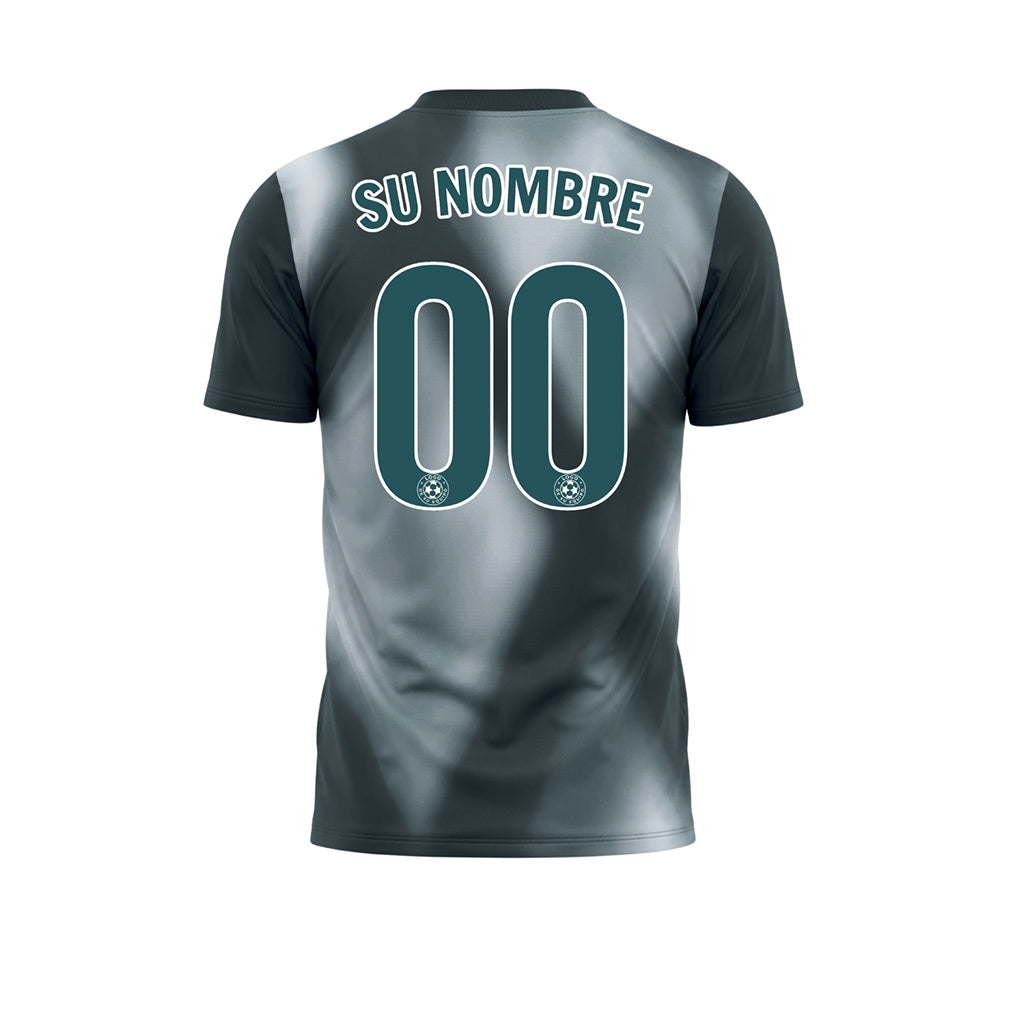 Gris Antracita Tie Dye Motivo Rombo Camiseta de Fútbol Personalizada