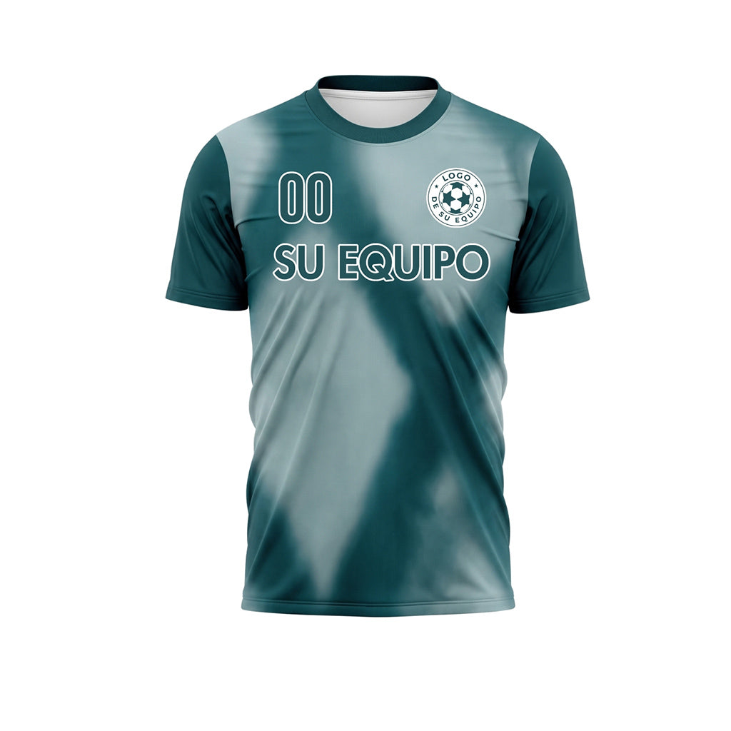 Verde Esmeralda Tie Dye Motivo Rombo Camiseta de Fútbol Personalizada
