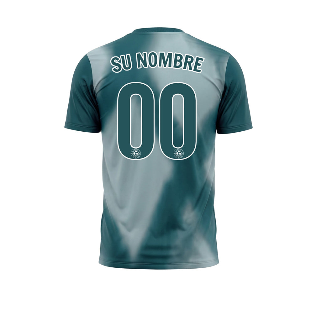Verde Esmeralda Tie Dye Motivo Rombo Camiseta de Fútbol Personalizada