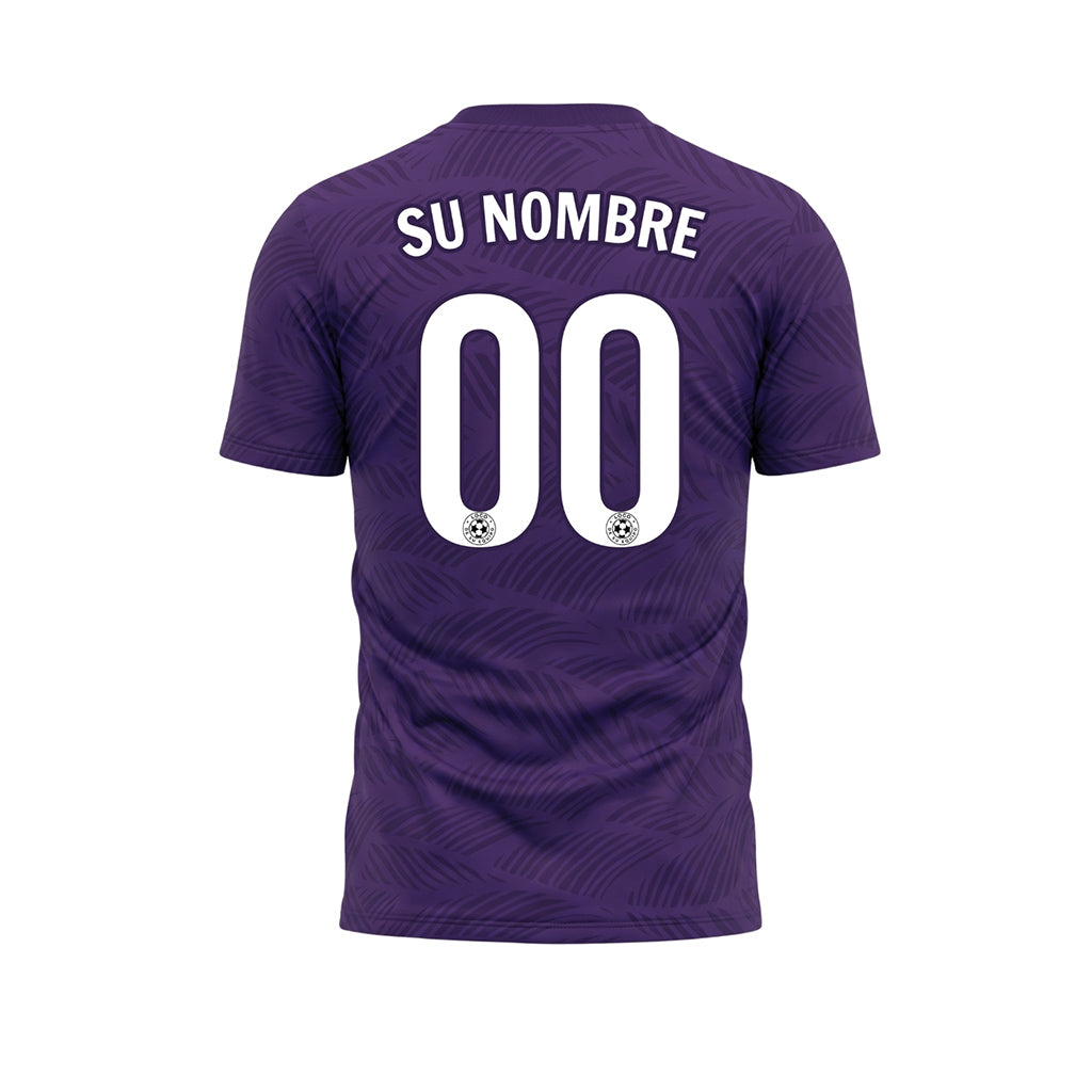 Violeta Hoja Motivo Olas Camiseta de Fútbol Personalizada
