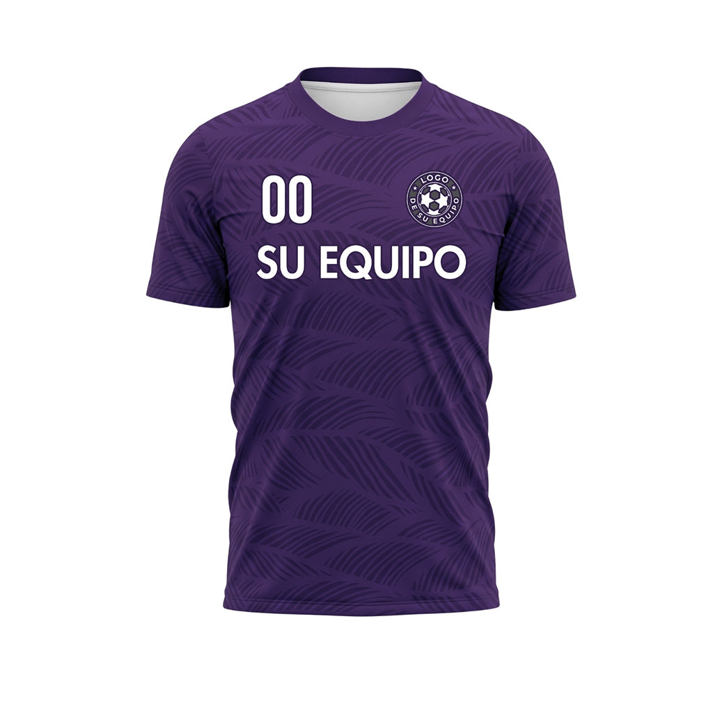 Violeta Hoja Motivo Olas Camiseta de Fútbol Personalizada