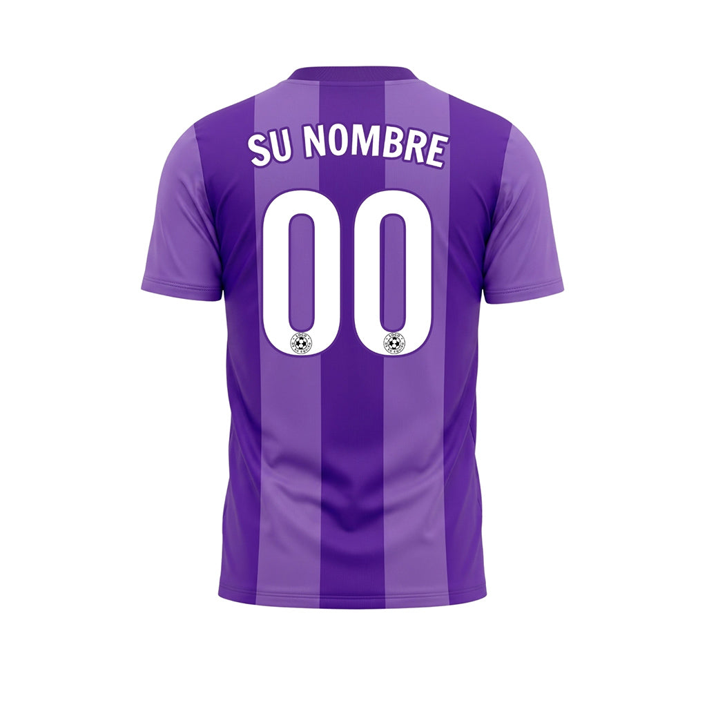 Violeta Ancho Rayas en Bloques Camiseta de Fútbol Personalizada