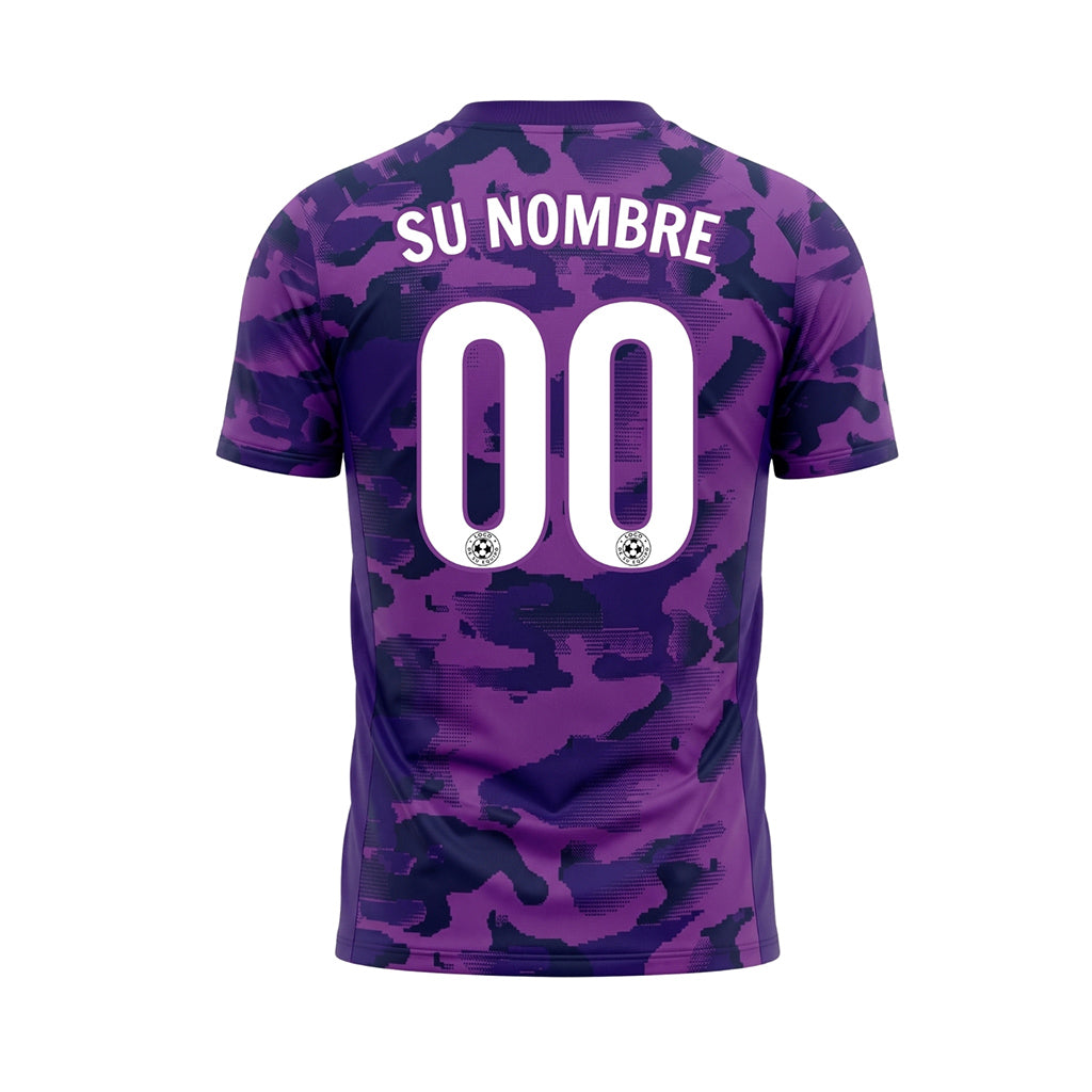 Violeta Camuflaje Camiseta de Fútbol Personalizada