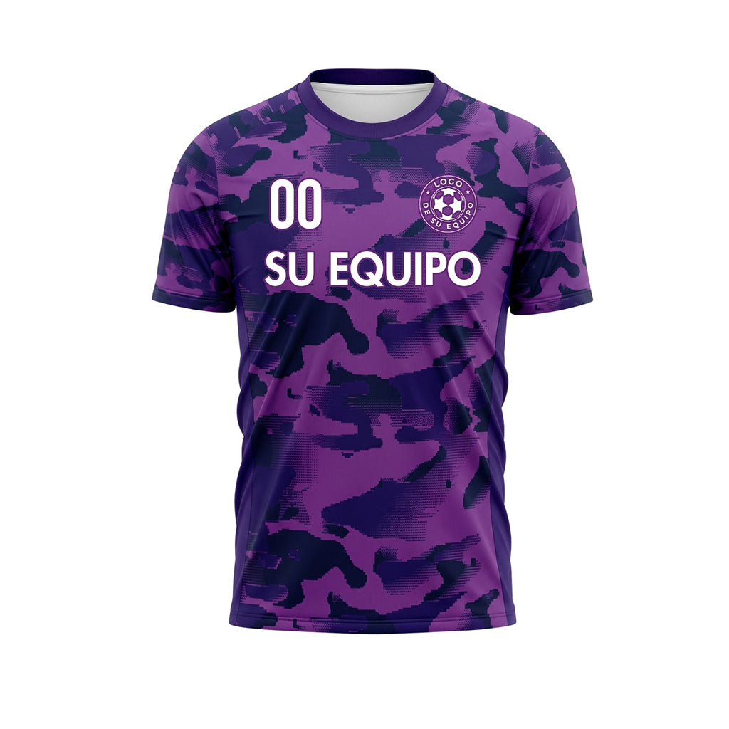 Violeta Camuflaje Camiseta de Fútbol Personalizada
