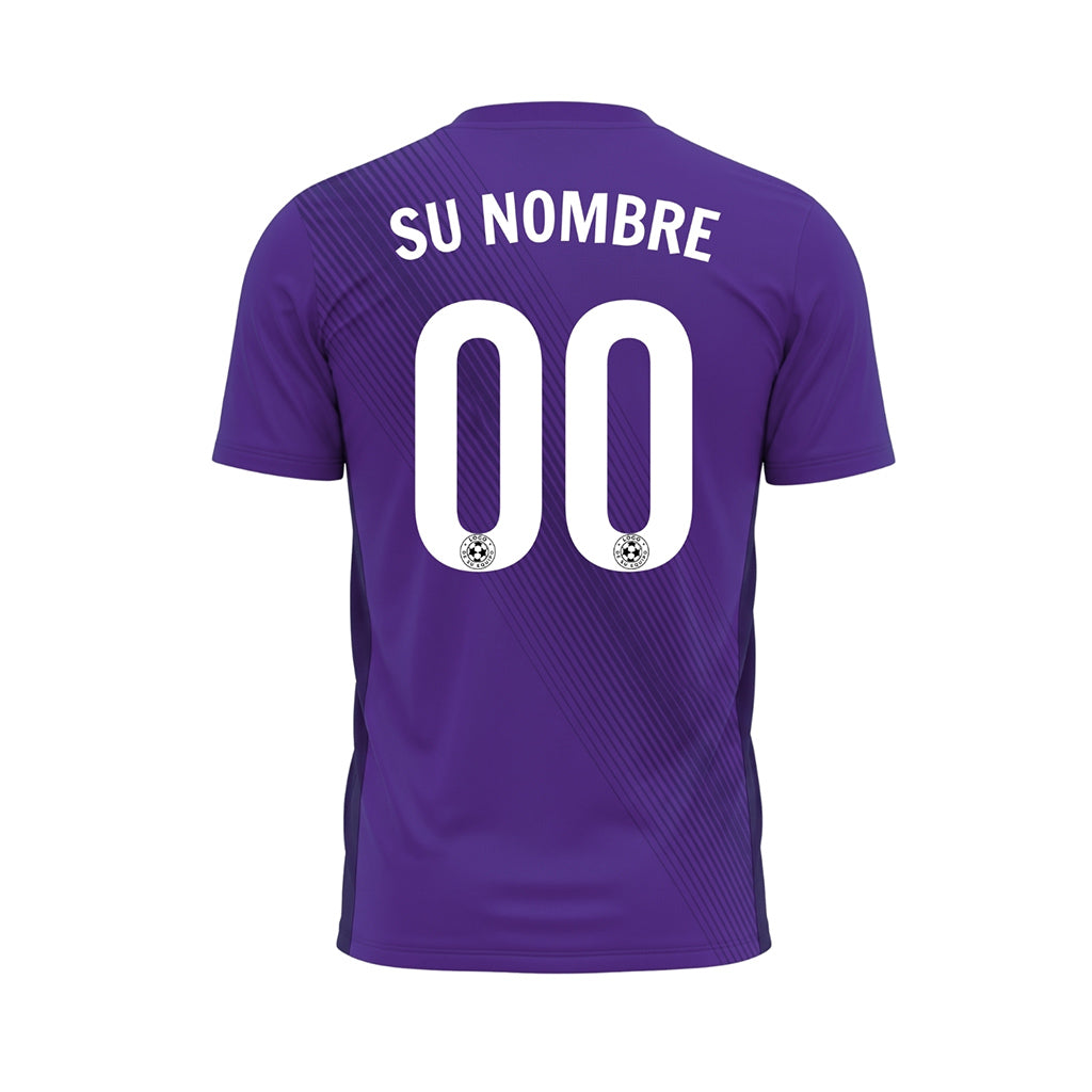Violeta Diagonales Rayas Camiseta de Fútbol Personalizada