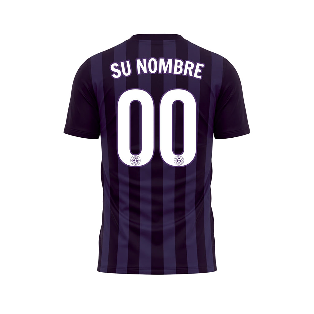 Violeta Violeta Oscuro Verticales Rayas Camiseta de Fútbol Personalizada
