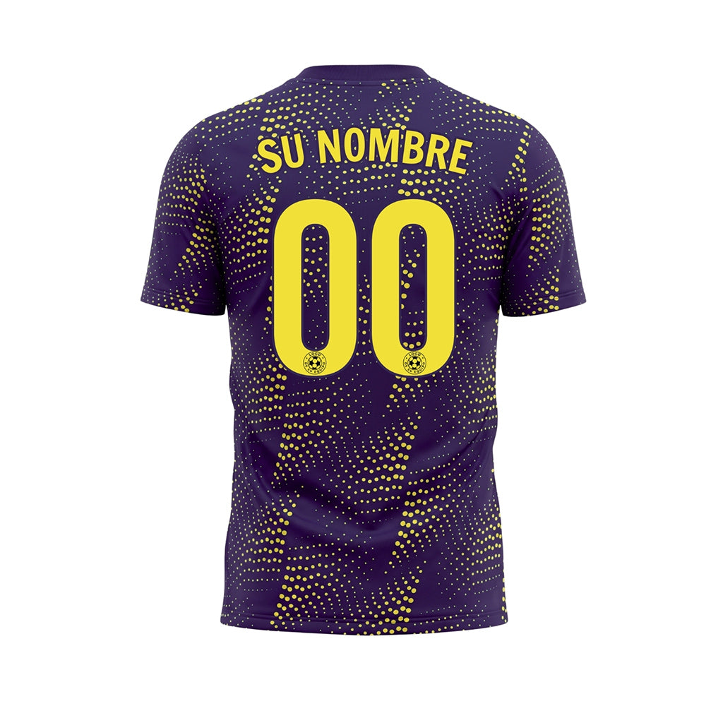 Violeta Amarillo Puntos Motivo Camiseta de Fútbol Personalizada