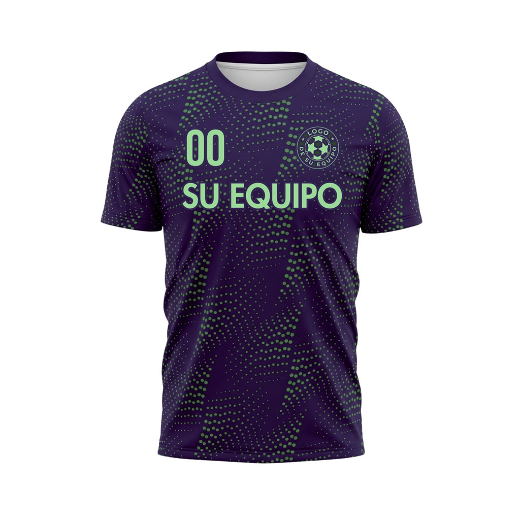Violeta Verde Puntos Motivo Camiseta de Fútbol Personalizada