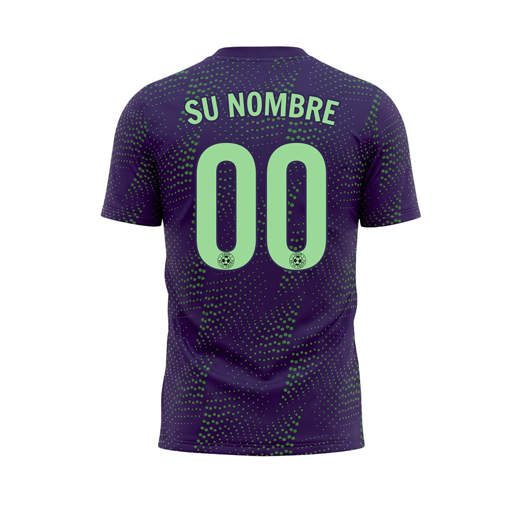 Violeta Verde Puntos Motivo Camiseta de Fútbol Personalizada