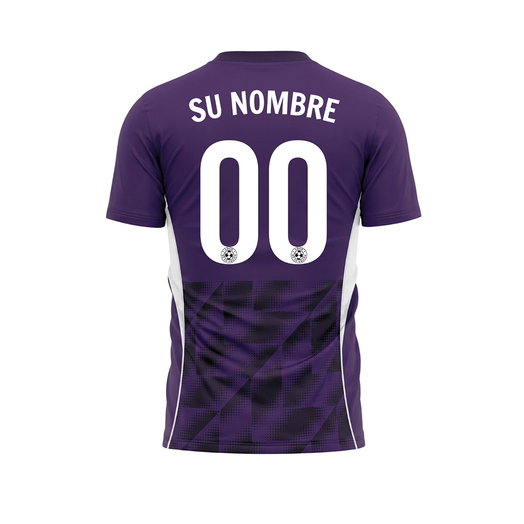 Violeta Semitono Geométrico Motivo Camiseta de Fútbol Personalizada