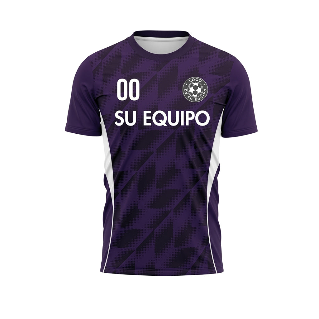 Violeta Semitono Geométrico Motivo Camiseta de Fútbol Personalizada