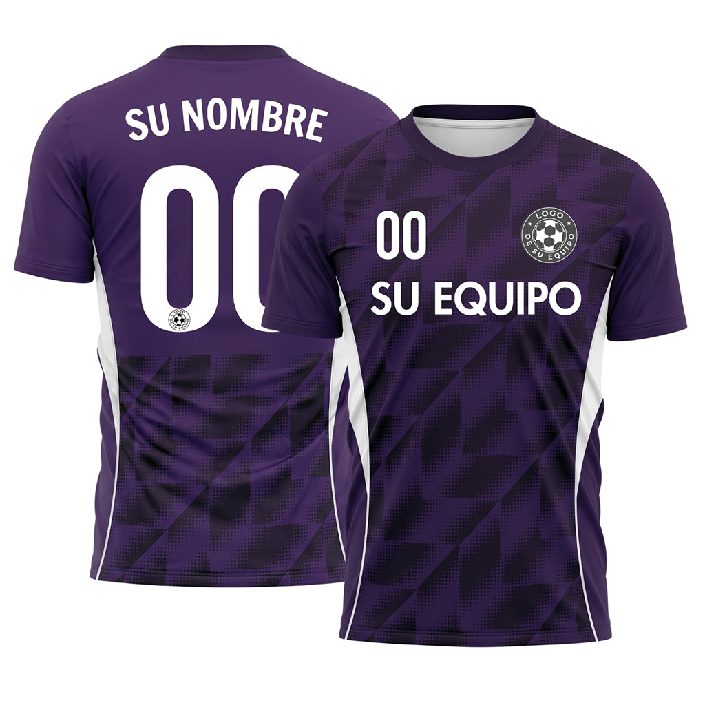 Violeta Semitono Geométrico Motivo Camiseta de Fútbol Personalizada