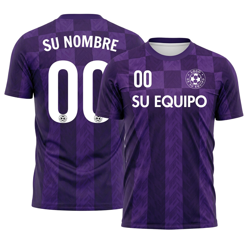 Violeta Cuadros Chevron Motivo Camiseta de Fútbol Personalizada