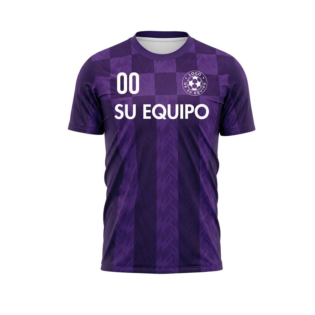 Violeta Cuadros Chevron Motivo Camiseta de Fútbol Personalizada
