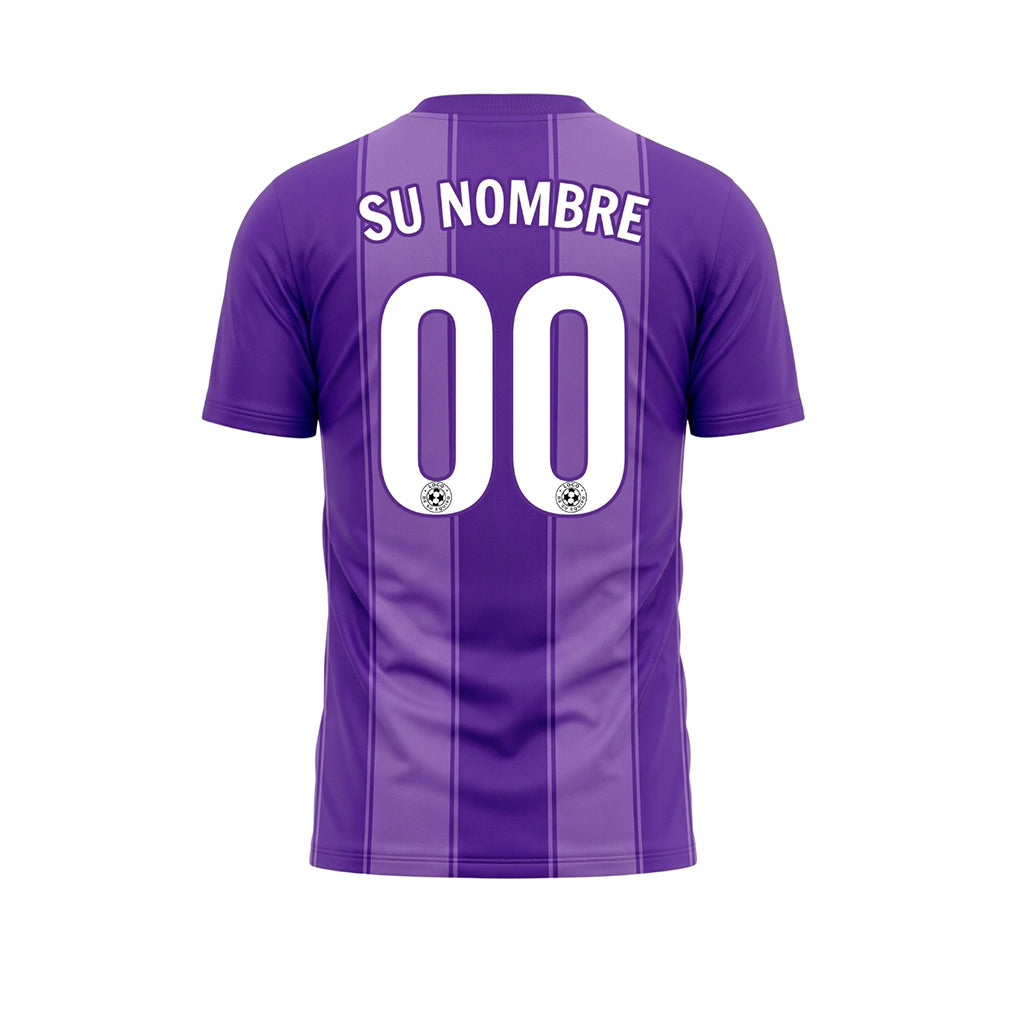 Violeta Rayas Finas Rayas en Bloques Camiseta de Fútbol Personalizada