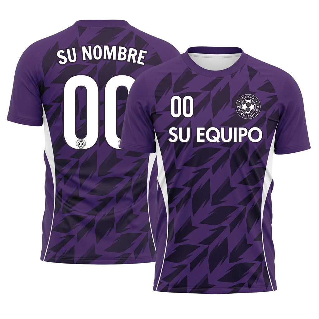 Violeta Flecha Geométrico Motivo Camiseta de Fútbol Personalizada