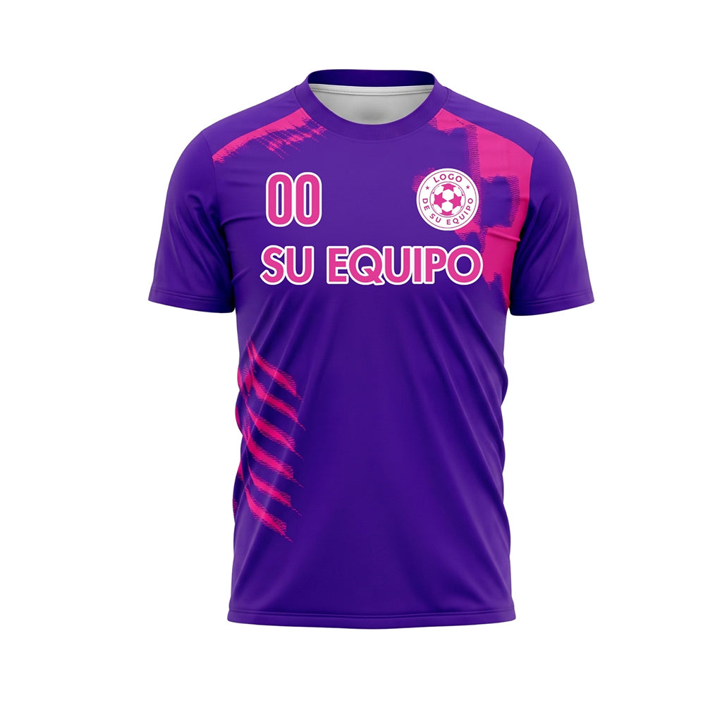 Violeta Rosa Pincelada Motivo Camiseta de Fútbol Personalizada
