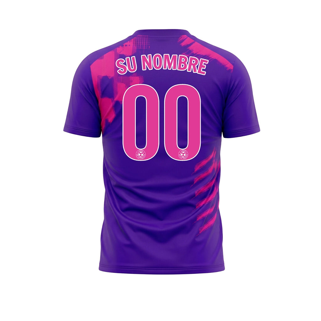 Violeta Rosa Pincelada Motivo Camiseta de Fútbol Personalizada