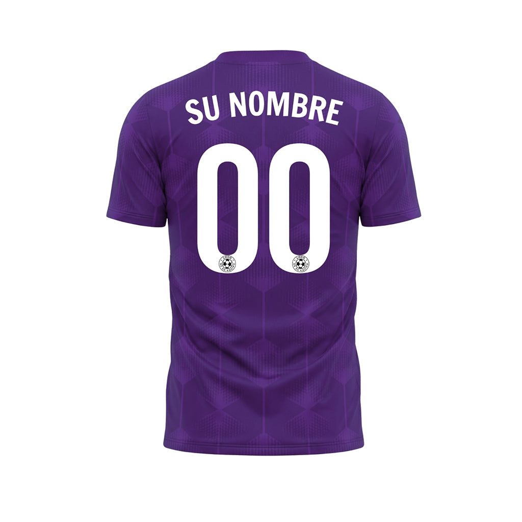 Violeta Hexágono Motivo Camiseta de Fútbol Personalizada