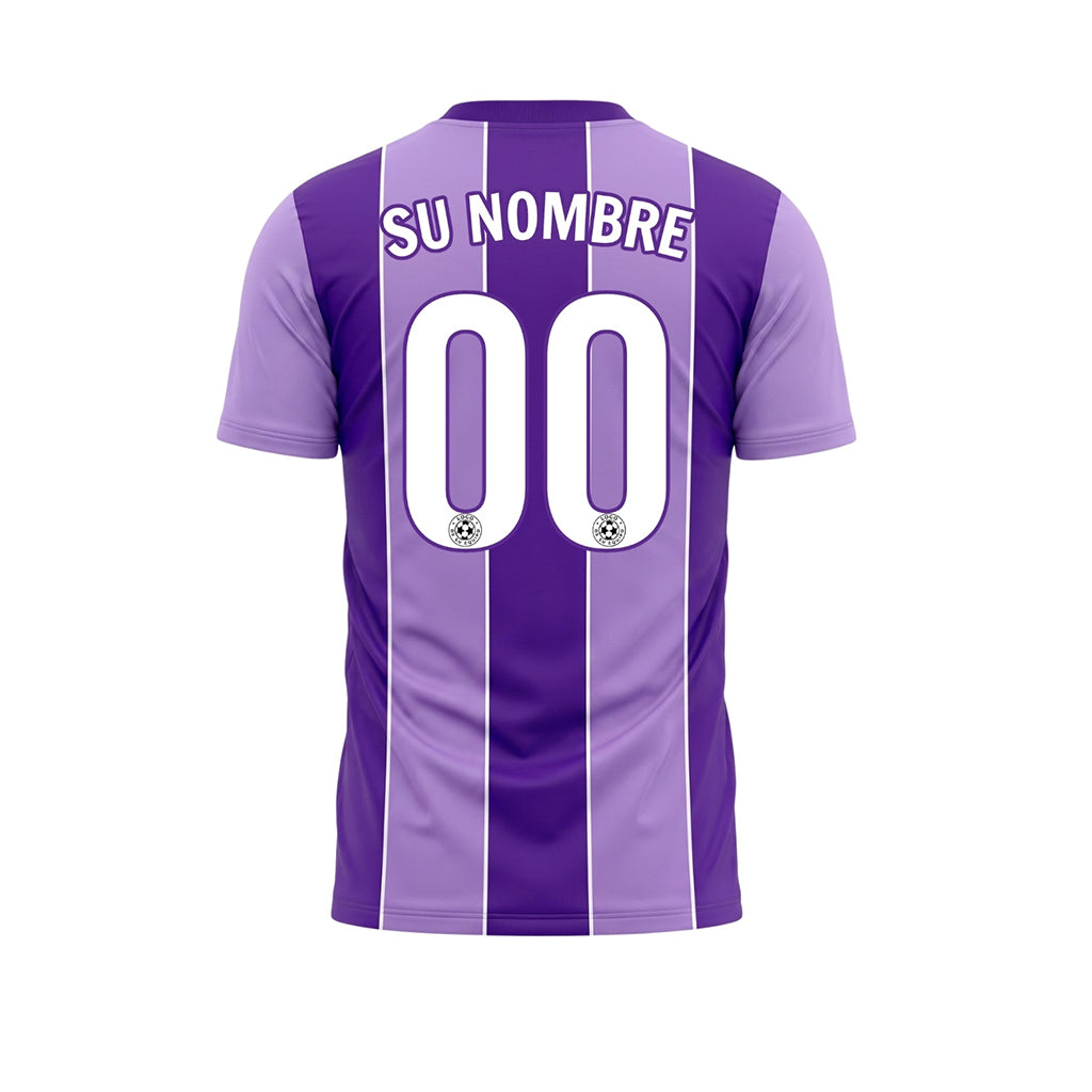 Violeta Vertical Rayas en Bloques Camiseta de Fútbol Personalizada