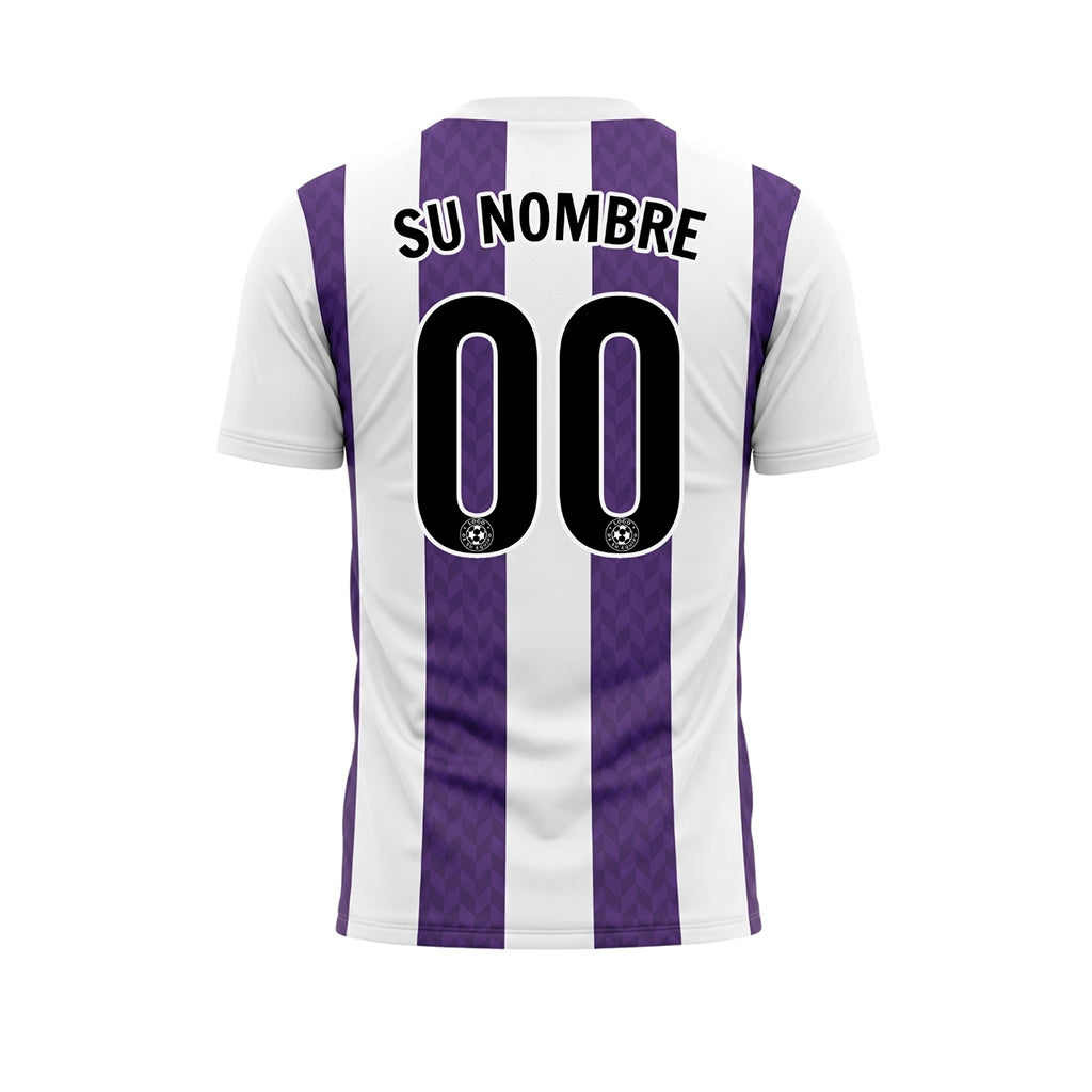 Violeta Blanco Chevron Rayado Camiseta de Fútbol Personalizada