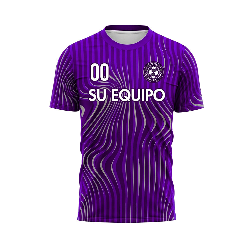 Violeta Olas Rayas Camiseta de Fútbol Personalizada