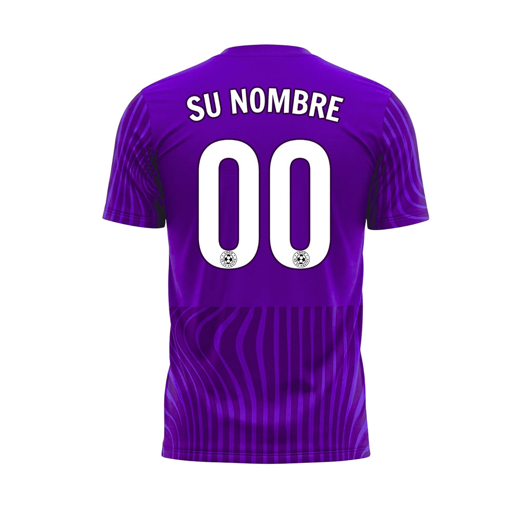Violeta Olas Rayas Camiseta de Fútbol Personalizada