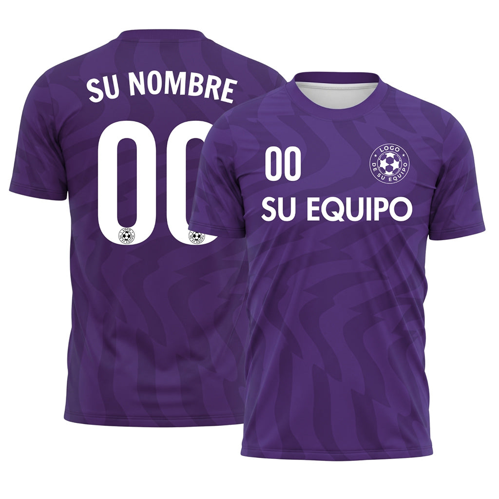 Violeta Motivo Olas Camiseta de Fútbol Personalizada