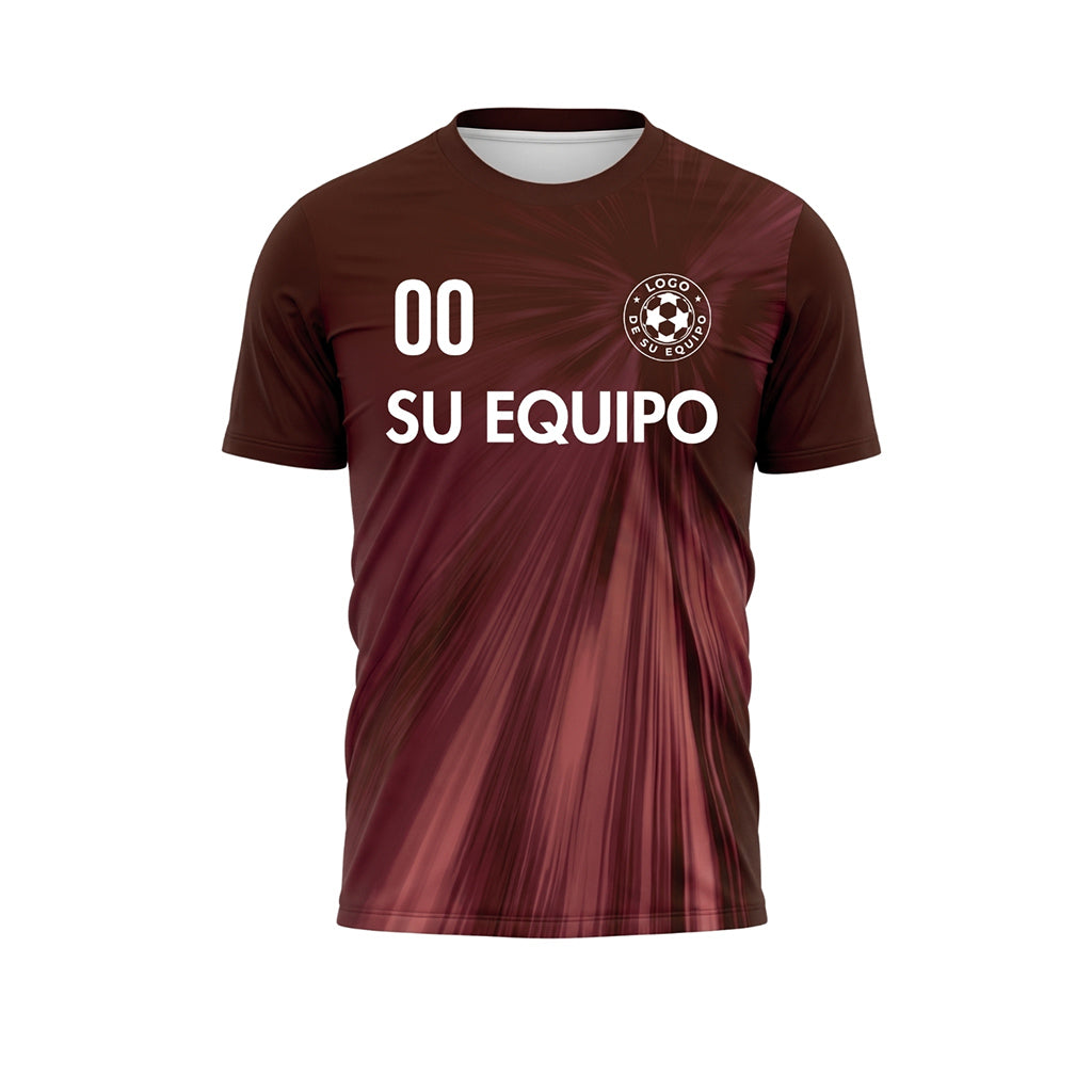 Rojo Burdeos Rayos Efecto Camiseta de Fútbol Personalizada