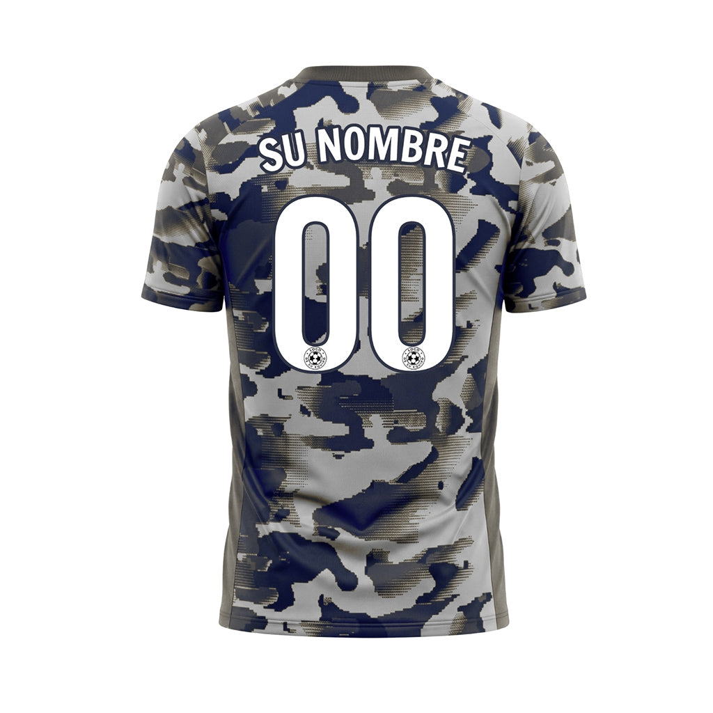 Blanco Gris Camuflaje Camiseta de Fútbol Personalizada